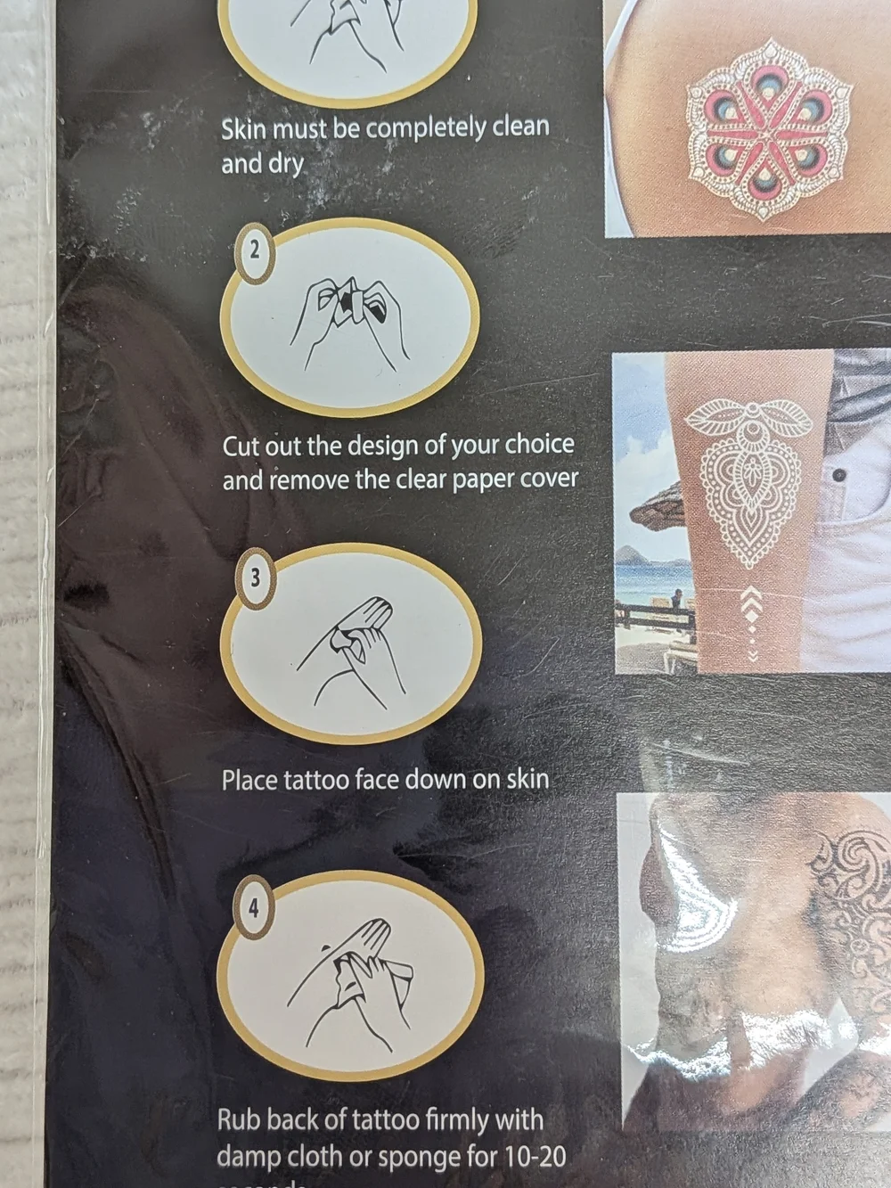Temporary Tattoos Large Sized Set Of 8 Owls ,Eagles, Snakes, Skulls, Etc